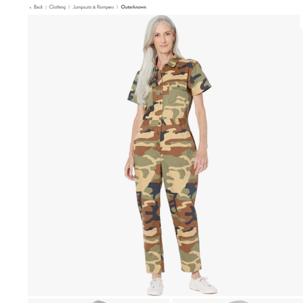 NWT Outerknown Army Camo S.E.A. Jumpsuit One Piece Pant Romper Size XS MSRP $228